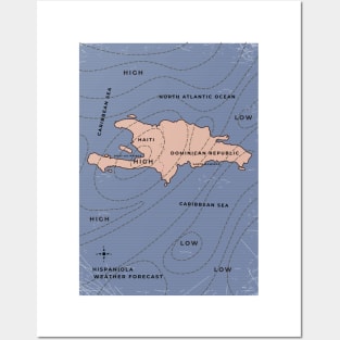 Hispaniola Weather map Posters and Art